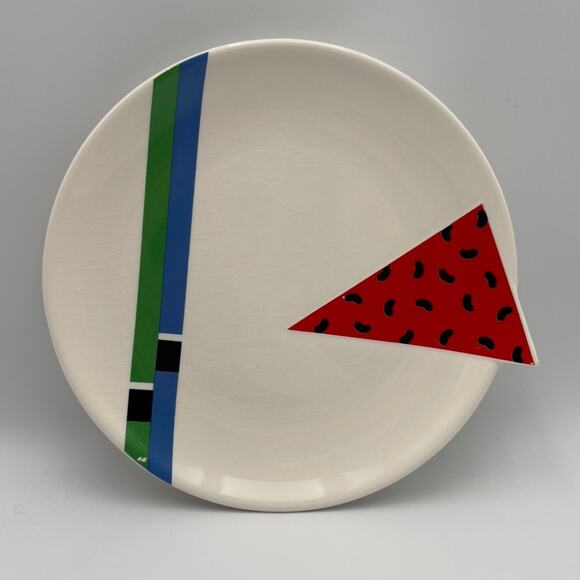 Vintage Fujimori Kato Kogei Alpha 3 Pop Art Saucer Plate Japan 1980’s Geometric - Picture 10 of 10